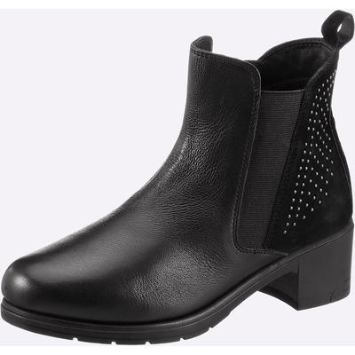 Stiefelette CASUAL LOOKS, Damen, Gr. 40, schwarz, Glattleder, Veloursleder, Schuhe Stiefelette