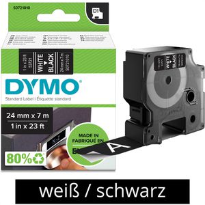 Dymo 53721 D1 24mm Schriftband s0721010 Label weiß