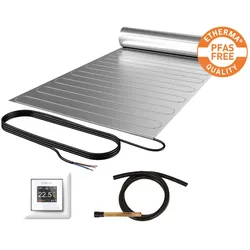 ETHERMA elektrische Fußbodenheizung 8 m2 (0,5 x 16 m) Laminotherm-Set inkl. Schaltereinbauthermostat eTOUCH PRO, 960W