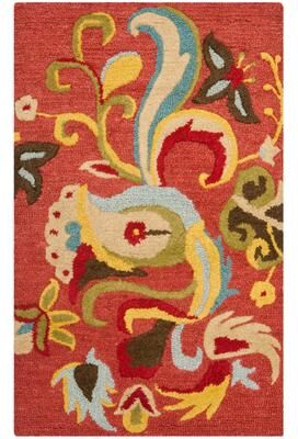 SAFAVIEH Handmade Blossom Rust Wool Rug