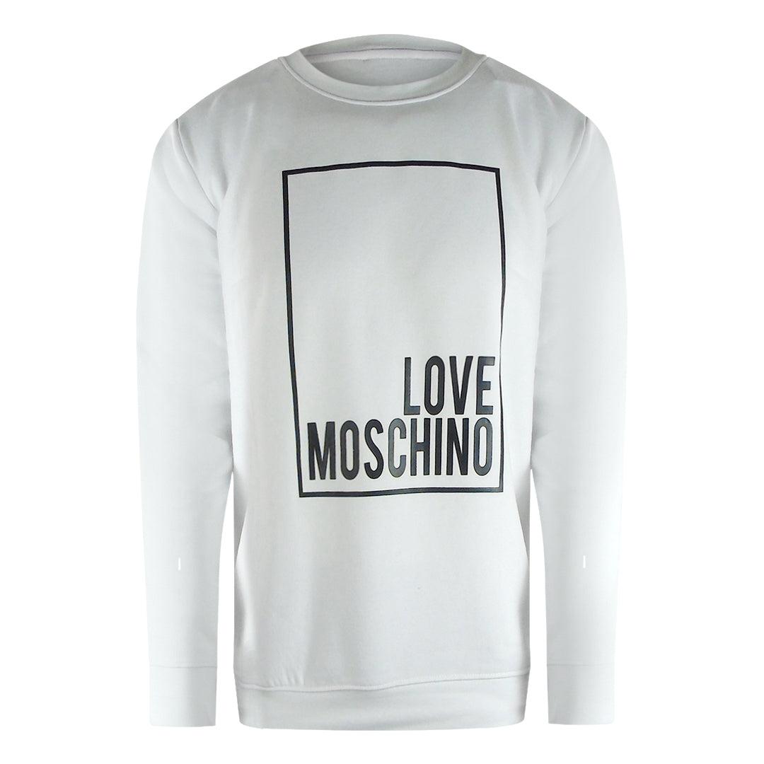 Love Moschino Box Logo Weißes Sweatshirt