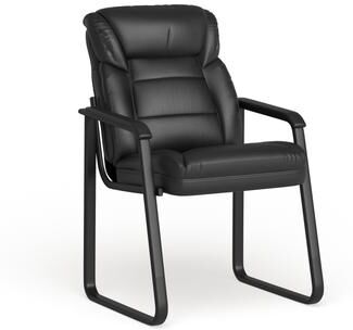 Executive Side Reception Chair with Lumbar Support and Sled Base