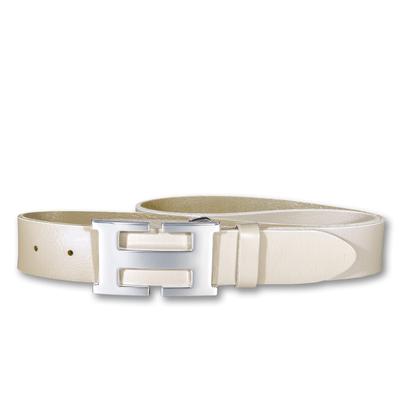 Koppelgürtel SILBERGIFT "Koppelgürtel mit stylischer Designschließe", Damen, Gr. 80, beige, Rindsleder, Gürtel Koppelgürtel
