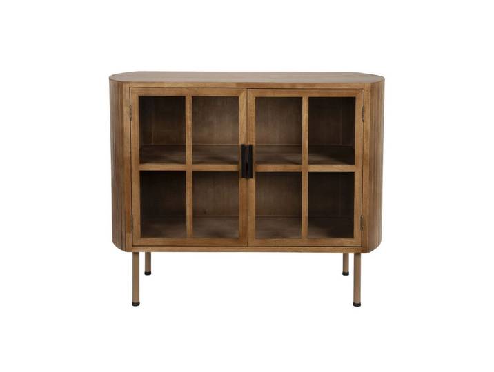Vintagehaus Vitrine Retro Sideboard Vitrine Yaz Oval mit Sprossenkorpus