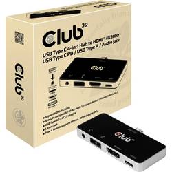club3D CSV-1591 HDMI / USB-C® / USB 2.0 / Klinke Adapter [1x USB-C® Stecker - 4x HDMI-Buchse, USB-C® Buchse (Power Delivery), USB 2.0 Buchse A, 3.5 mm-Buchse]