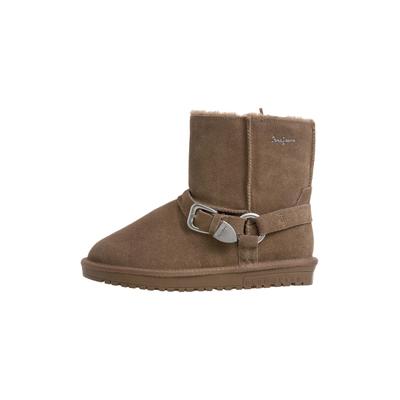 Ankleboots PEPE JEANS "Stiefeletten DISS WELT W", Damen, Gr. 29, braun (taupe beige), 100% COW SUEDE, Schuhe Ankleboots