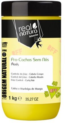 Real Natura Pro-Cachos Sem Nós Máscara Sem Sal 1000ml
