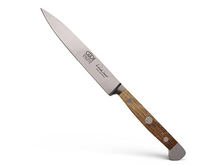 GÜDE Solingen - Spickmesser geschmiedet, 13 cm, Fasseichenholz, ALPHA FASSEICHE, Office Messer, Doppelkropf, Handmade Germany
