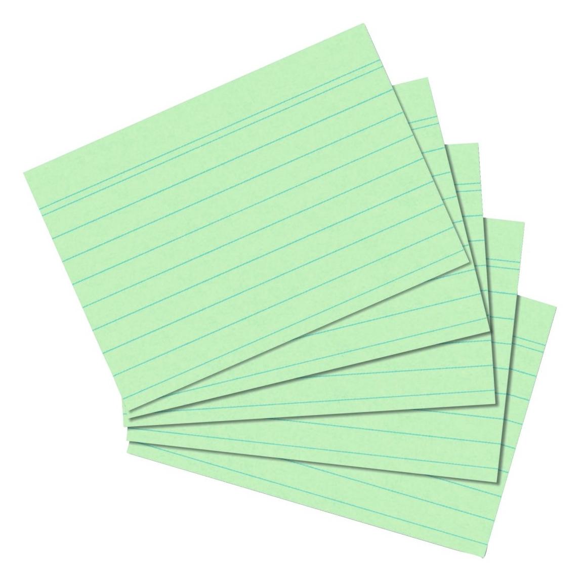 Herlitz Karteikarten, DIN A5, liniert, grün aus Papier, 170 g-qm, holzfrei, Linienfarbe: blau, doppelte (A5, 100x, 170 g/m²) (1150556)