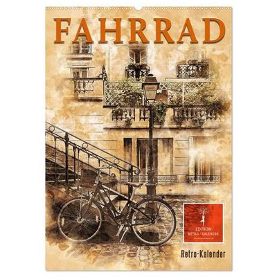 Fahrrad - Retro-Kalender (Wandkalender 2027 DIN A2 hoch), CALVENDO Monatskalender