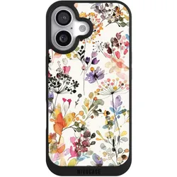 Nivocase Handyhülle für Apple iPhone 17 Hülle NIVOpure Case Schwarz Blume Muster Pastell (Apple iPhone 17), Smartphone Hülle, Schwarz