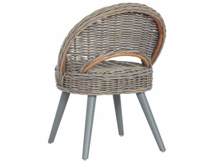 Solde août Chaise de canapé rotin kubu gris - Fauteuil siège salon - 60x60x79 cm 66581948