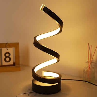 Multicon Wholesale Hub Dimmable Spiral LED Table Lamp, Color RGB Desk Light, Modern Minimalist Lamp For Bedroom And Office tricolor Dimming