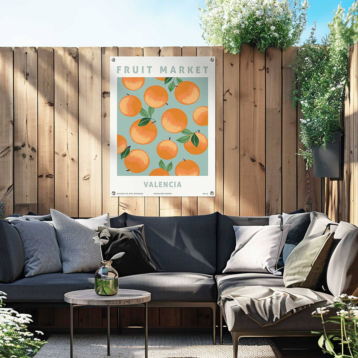 home24 Outdoor-poster Sinaasappels, Oranje, 60 x 80 cm