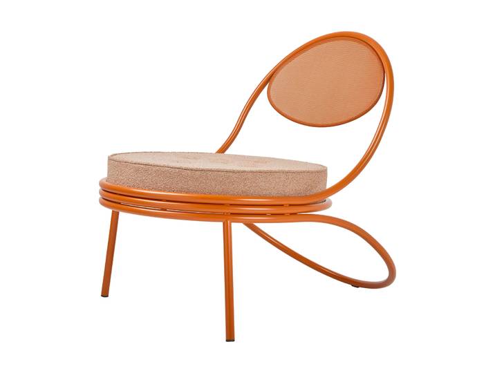 GUBI Copacabana Outdoor Lounge Chair gepolsterter Sitz Lorkey limonta 44-international orange