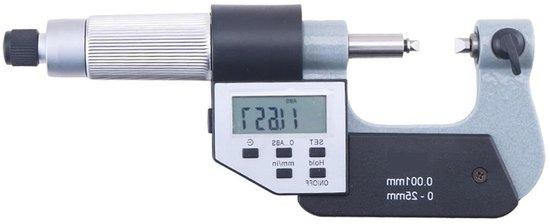 Digitale schuifmaat micrometer voor nauwkeurig meten met dubbele meetkrachten, 50-75mm, chroomkleurig