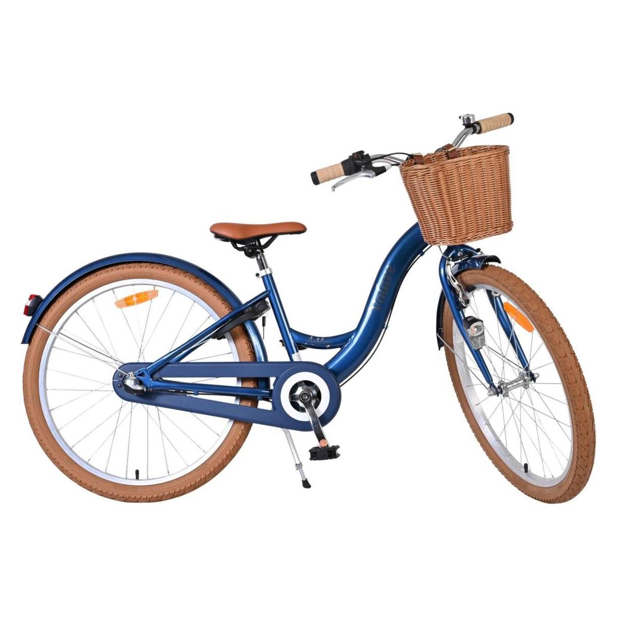 Volare Ashley Kinderfahrrad für Mädchen 24 Zoll Blau mit Korb, Beleuchtung und Schloss (24") (71815022)