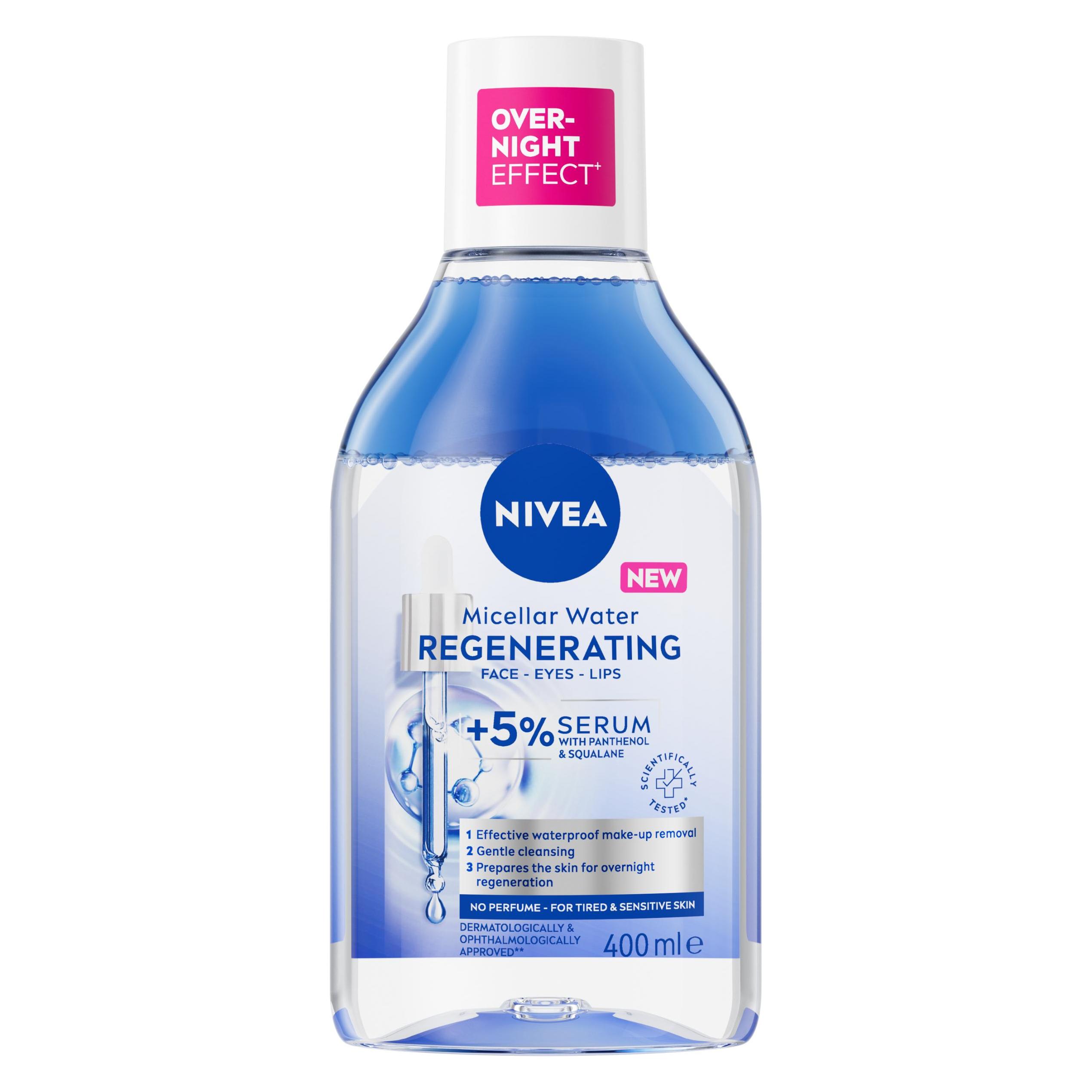 NIVEA Regenerierendes Serum Infused Micellar Water 400ml mit Aminosäure 5% Panthenol und Squalan Gent (Mizellenwasser, 400 ml) (4006000068435)