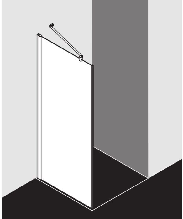 Kermi Pega Seitenwand PETWO07818VAK 78x185cm, silber hochglanz, ESG klar, auf Duschplatz