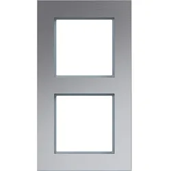 Hager WAD8200ALV Rahmen 2fach senkrecht, A.8, alu matt, Aluminium gebürstet