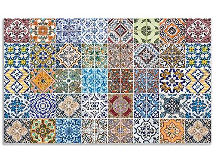 ARTland Spritzschutz Küchenrückwand aus Alu für Küche Herd Spüle 100x60 cm (BxH) mit Motiv Fliesenmuster Abstrakt Landhaus Fliesenoptik Orient Bunt T9OM