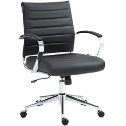CLP Bürostuhl Oakland Echtleder   Farbe: schwarz, Material: Echtleder