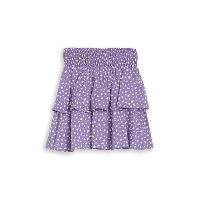 Volantrock TOM TAILOR, Mädchen, Gr. 170, lila (lila small heart), Web, Obermaterial: 100% Viskose, regular fit kurz, Röcke Volantrock, mit Allover-Floralmuster