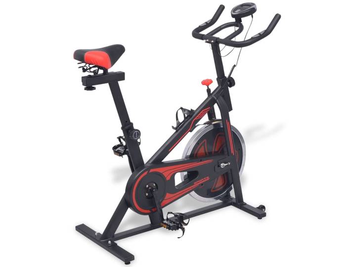vidaXL Heimtrainer mit Pulsmesser Schwarz und Rot
