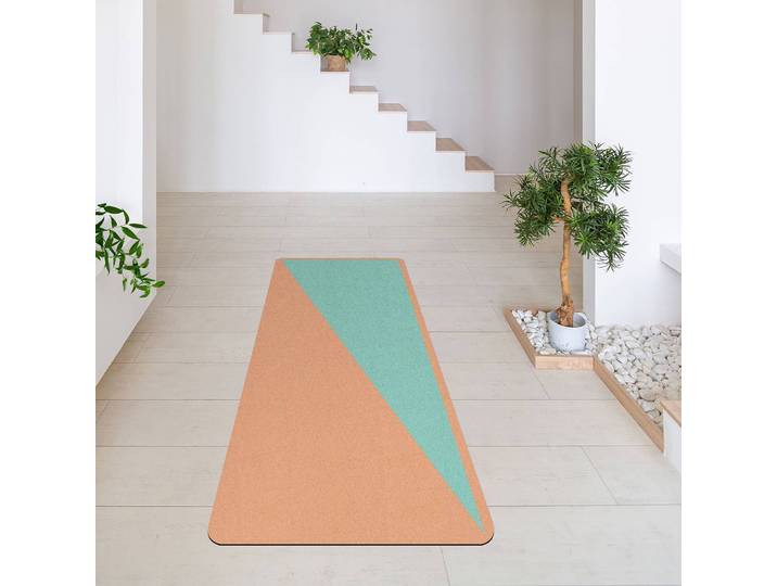 Läufer/Yogamatte Einfaches Dreieck 183 x 61cm Blau/Blau