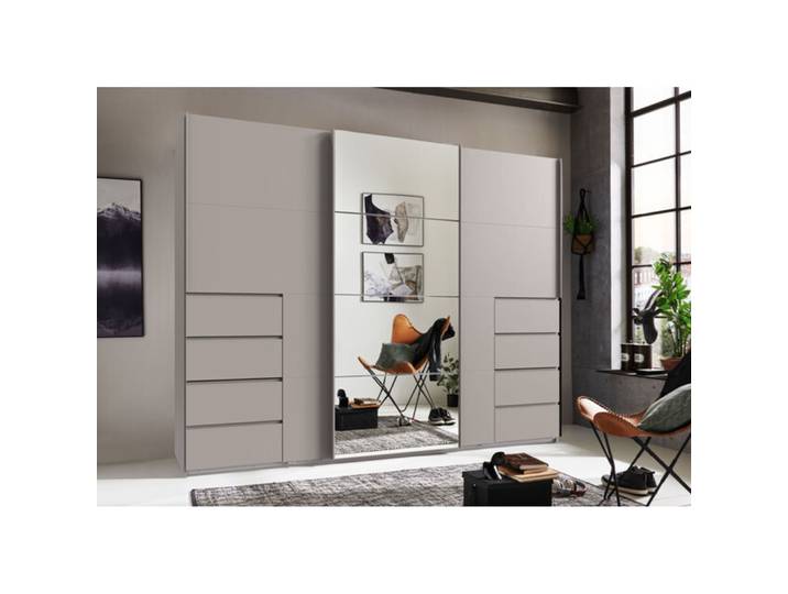 Kleiderschrank Cathy KASCHMIR, ABS. SPIEGEL GRIFFE KASCHMIR Mischholz B 270 cm - Kleiderschrank