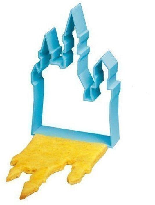 Lichtblauwe miniatuur van kasteel Neuschwanstein van silicone