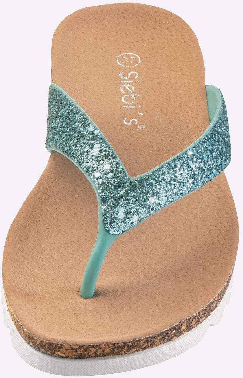 Badepantolette, Damen, Gr. 38, blau (türkis), Synthetik, Schuhe Badepantolette türkis 38