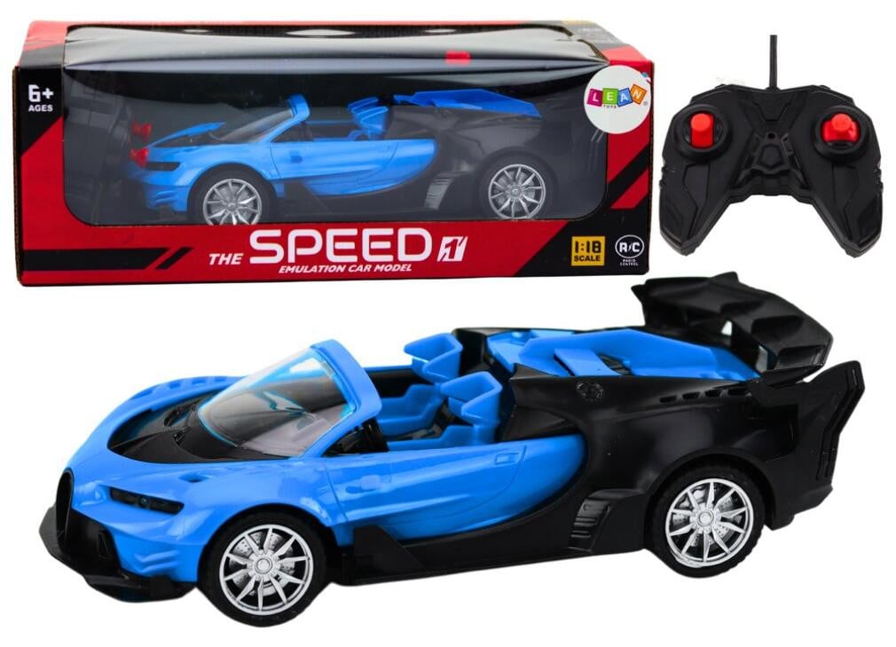 Lean Toys Speelgoedauto op afstand bestuurbare sportwagen RC 1:18 Blauw