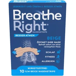 Besser Atmen Breathe Right Nasenpflaster Beige Normal 10 St