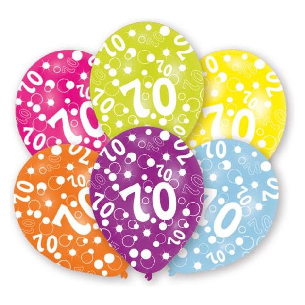 Amscan 6 Latexballons Globaldruck 70 Jahre sortiert 27,5 (6x) (INT995678)