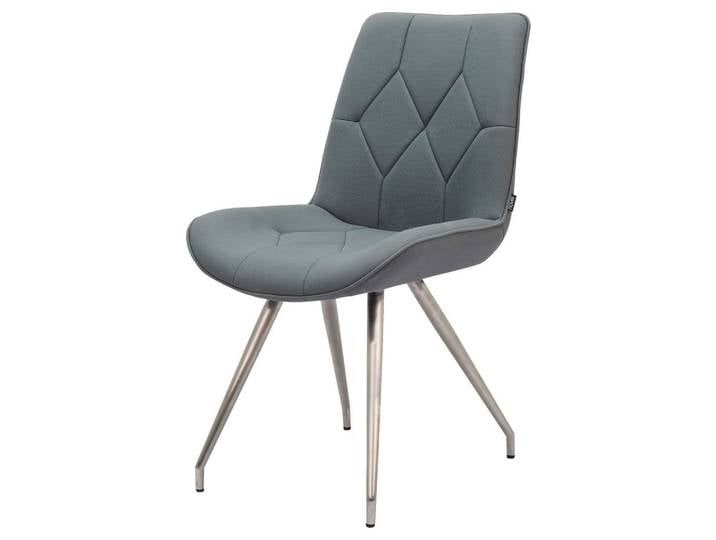 Novel Stuhl, Grau, Metall, Textil, Rundrohr, 51x89x66 cm, Esszimmer, Stuhl, Esszimmerstühle