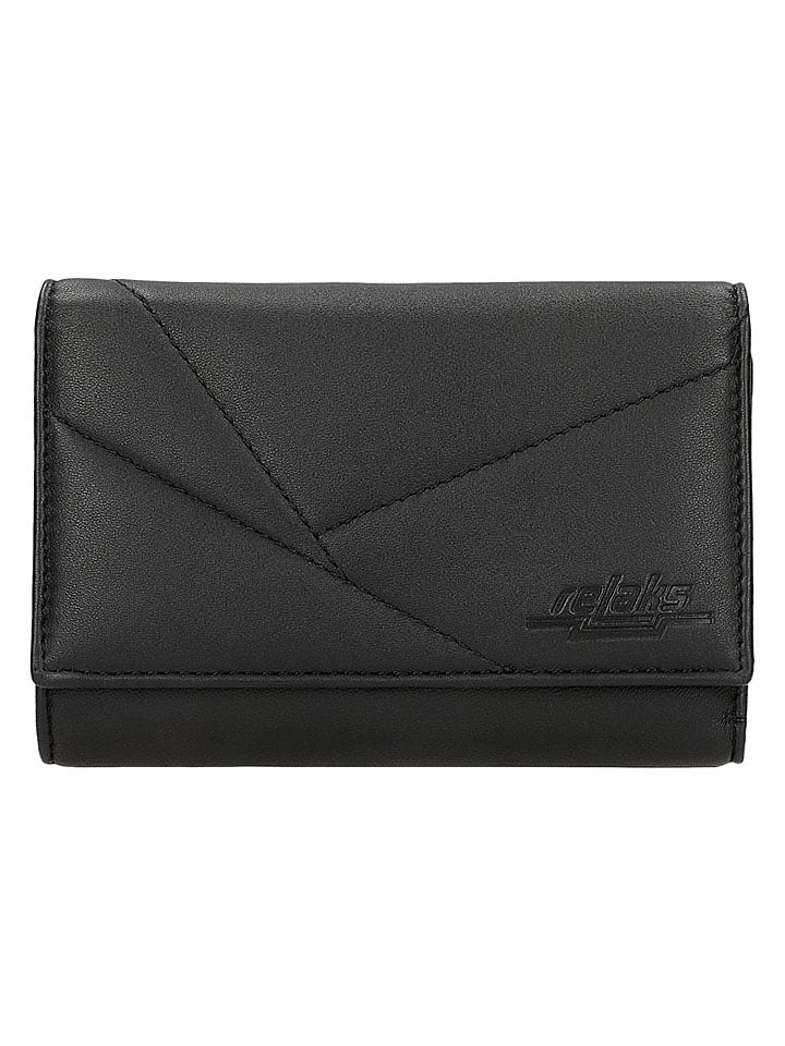 Relaks Leder-Geldbörse in Schwarz - (B)15,3 x (H)10,3 x (T)4,4 cm - onesize
