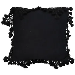 Kissen TASSELS schwarz (BT 45x45 cm) - BT 45x45 cm