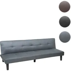 3er-Sofa HWC-G11, Couch Schlafsofa Gästebett Bettsofa Klappsofa, Schlaffunktion 195cm ~ Stoff/Textil, grau