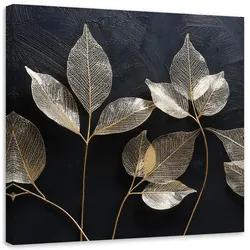 LEINWANDBILD Minimalismus hinterlässt Pflanzen Glamour-Abstraktion 40x40cm