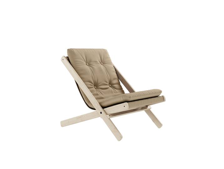 Loungesessel KARUP DESIGN BOOGIE Out™, Gartenstuhl, Outdoor, aus FSCzertifiziertem Massivholz , beige, B:65cm H:75cm T:88cm, Bezug: 100% acrylic dralon, Sessel, Loungesessel, inkl. Auflage, Schmutz- und Wasserabweisend, Made in Europe