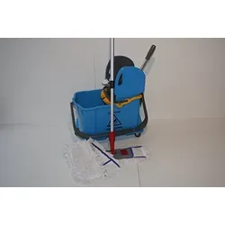 CleanSV© Wischset Nuvo 50 cm - Reinigungswagen mit Presse und 10 L. Inneneimer für Schmutzwasser, ein Mopset 50 cm:  3  x 50 cm Baumwollmops, 50 cm