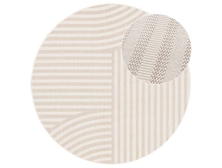 In- und Outdoorteppich Mesya rund Beige recyceltes Polyethylenterephthalat Ø 120cm