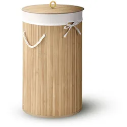Bambus Wäschekorb Curly-Round - Natur