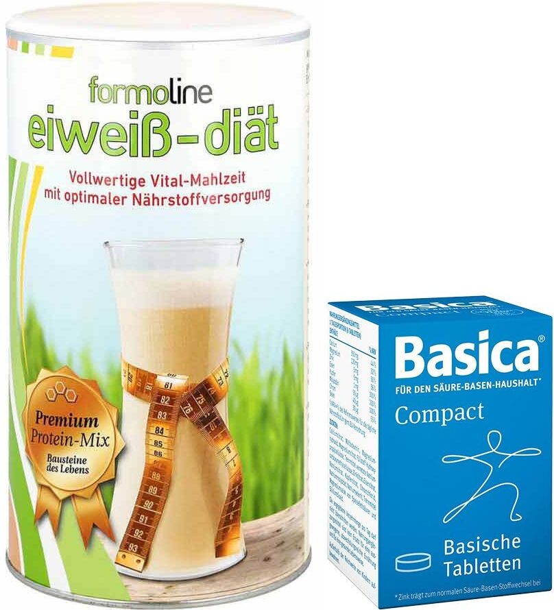 Paket Formoline Eiweiss-Diät Pulver (480 g) + Basica compact Tab