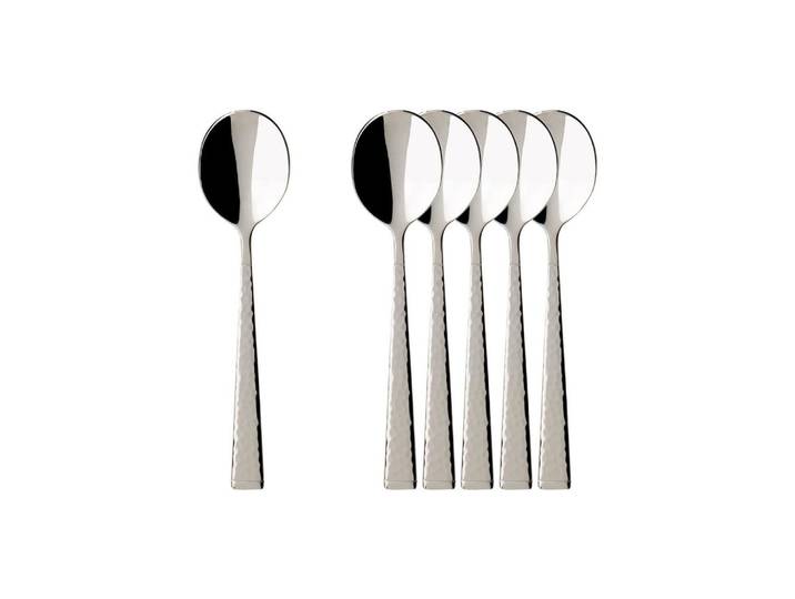 Villeroy & Boch Espressolöffel Blacksmith edelstahl 10,6 cm 6er Set, Silberfarben, Metall, Besteck, Löffel