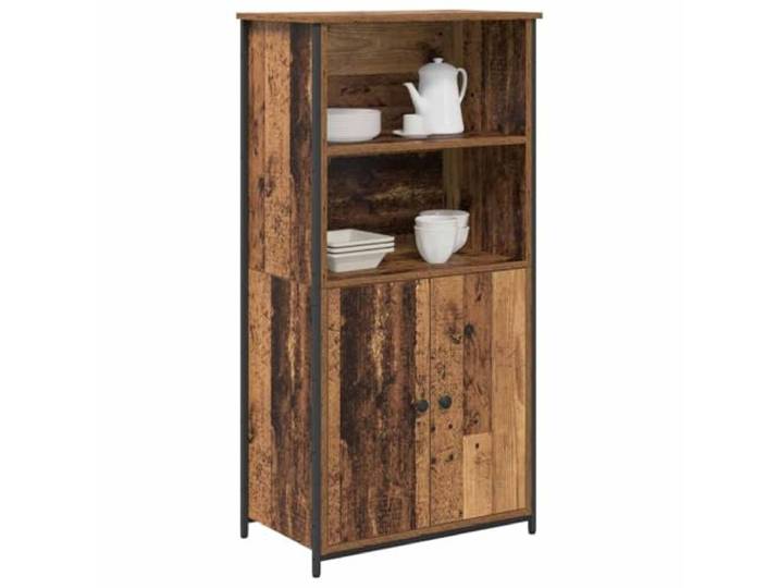 KTHLBRH Anrichte aus altem Holz, 62 x 36 x 121,5 cm, mehrschichtiges Holz 2 Türen, verstellbare Regale, Metallbeine, stabil, für Wohnzimmer oder Büro
