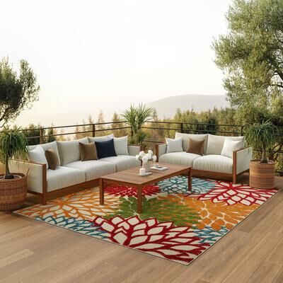 Nourison Aloha Floral Modern, Indoor/Outdoor Area Rug