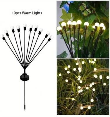 Inspired Finds Solar Firefly Garden Lights Swaying Starburst LED Outdoor Landscape Decor 10led