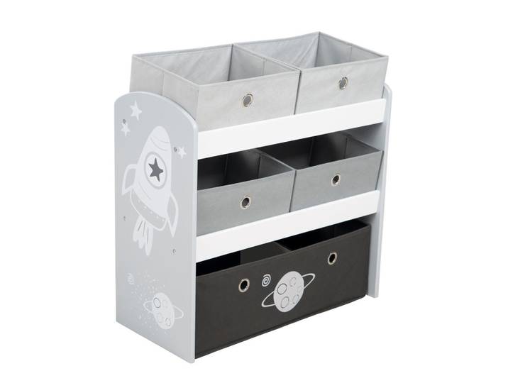 Roba Spielregal Rakete, Grau, Hellgrau, Weiß, Rechteckig, 63.5x67x29.5 cm, Babymöbel & Kindermöbel, Babyzimmer, Babyregale & Kinderregale